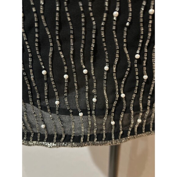 GUESS Womens Y2K Heavily Beaded Chiffon Slinky Slip Mini Dress size 2 Whimsygoth - Picture 5 of 12
